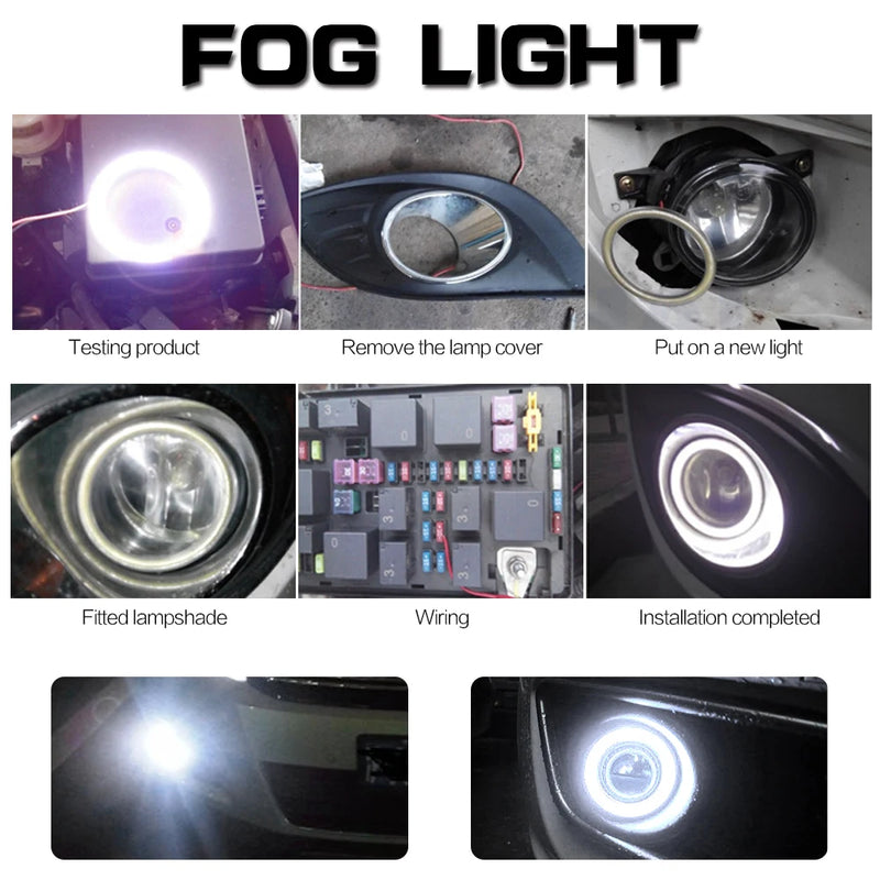 Car Daytime Running Light DRL Fog Light COB LED Headlight Angel Eyes Bulb Halo Ring Lamp DC 12V Styling Light Decorative Lights