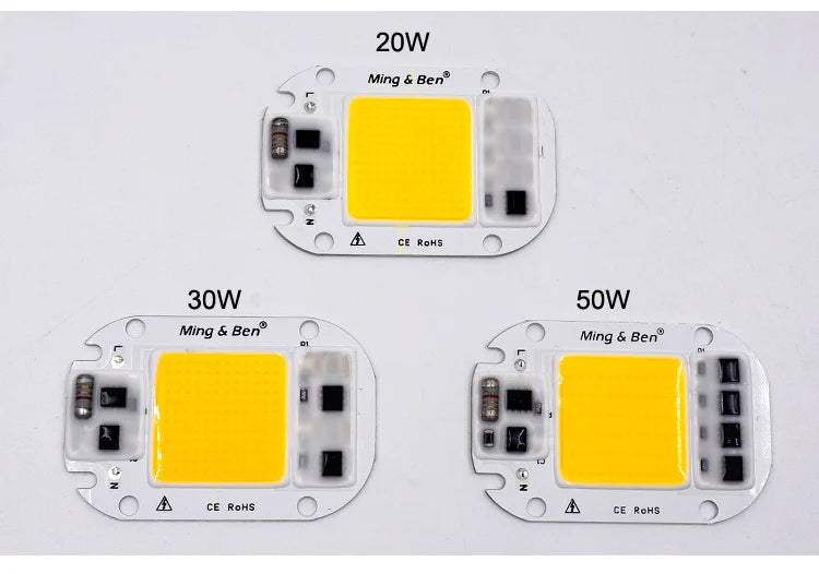 2 Pieces LED COB Bulb Chip 20W 30W 50W Smart IC 110V 230V Chip For DIY Flood Light Day White Cold White Warm White LED Beads