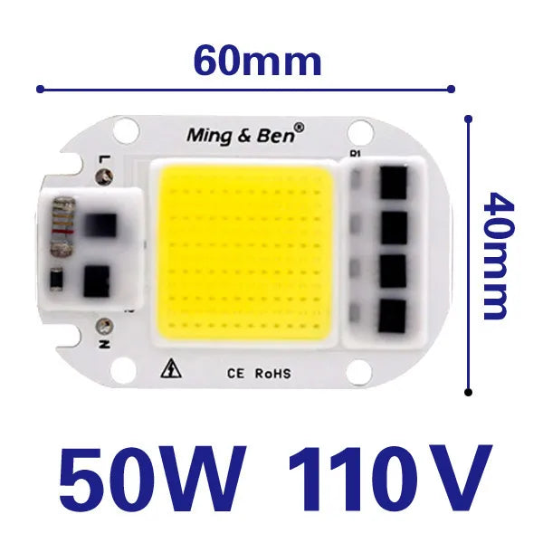 2 Pieces LED COB Bulb Chip 20W 30W 50W Smart IC 110V 230V Chip For DIY Flood Light Day White Cold White Warm White LED Beads