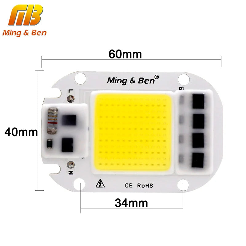 2 Pieces LED COB Bulb Chip 20W 30W 50W Smart IC 110V 230V Chip For DIY Flood Light Day White Cold White Warm White LED Beads