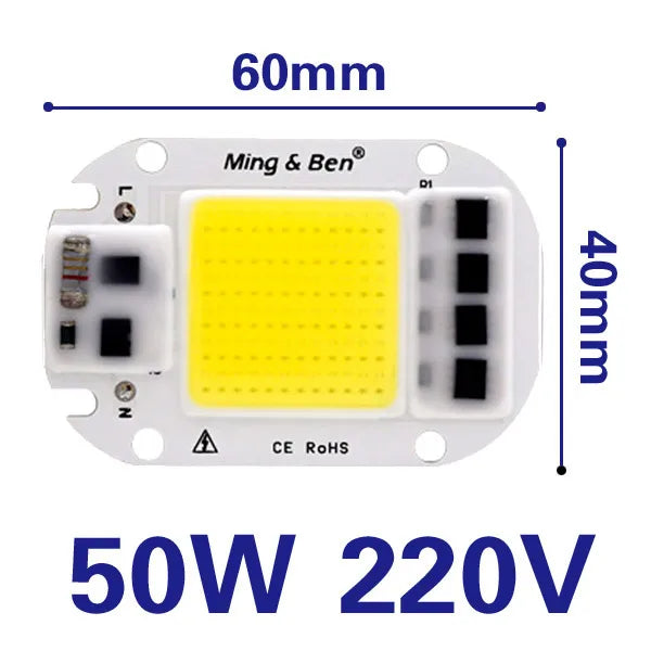 2 Pieces LED COB Bulb Chip 20W 30W 50W Smart IC 110V 230V Chip For DIY Flood Light Day White Cold White Warm White LED Beads