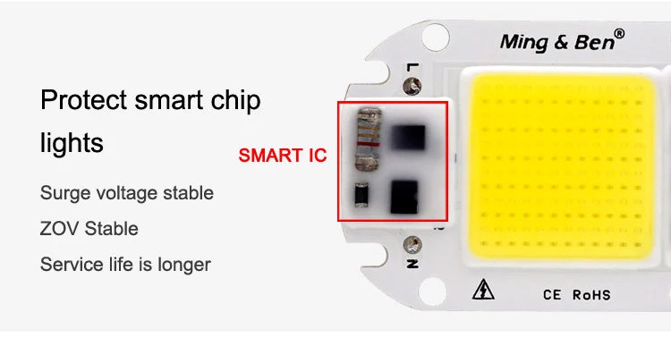 2 Pieces LED COB Bulb Chip 20W 30W 50W Smart IC 110V 230V Chip For DIY Flood Light Day White Cold White Warm White LED Beads