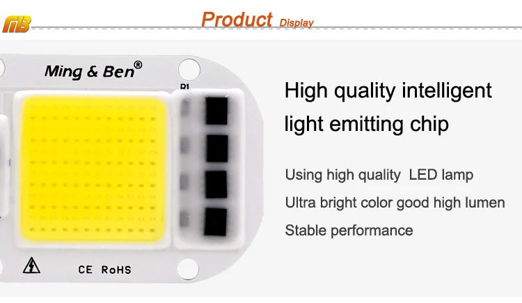 2 Pieces LED COB Bulb Chip 20W 30W 50W Smart IC 110V 230V Chip For DIY Flood Light Day White Cold White Warm White LED Beads