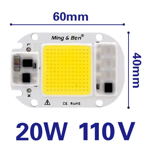 2 Pieces LED COB Bulb Chip 20W 30W 50W Smart IC 110V 230V Chip For DIY Flood Light Day White Cold White Warm White LED Beads