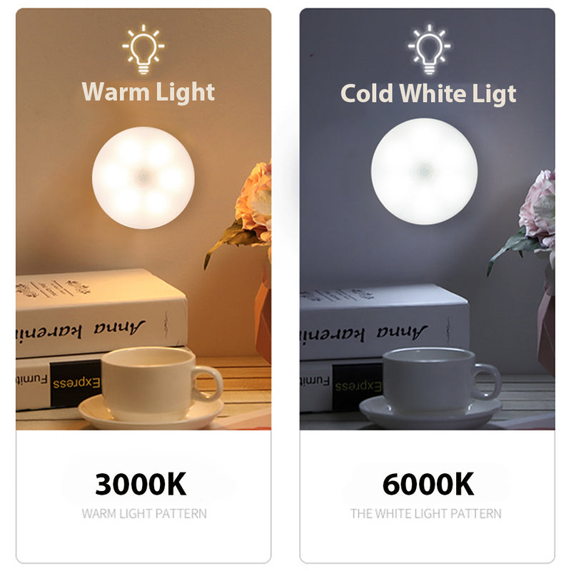 Night Light USB Motion Sensor Charging Round Energy-saving Led Lamp Bedroom Light Corridor Home Bathroom wall lights night light