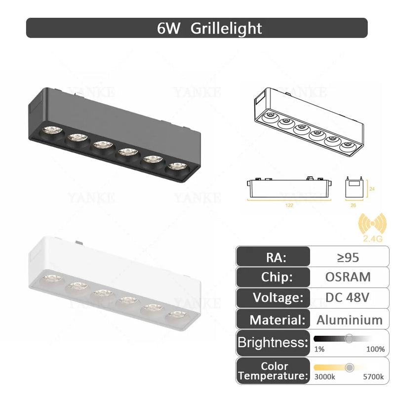 Remote Control LED Smart Track Lights Magnetic Rail Lighting Ultra Thin 6mm Surface Mounted Ceiling System Spodlight Floodlight