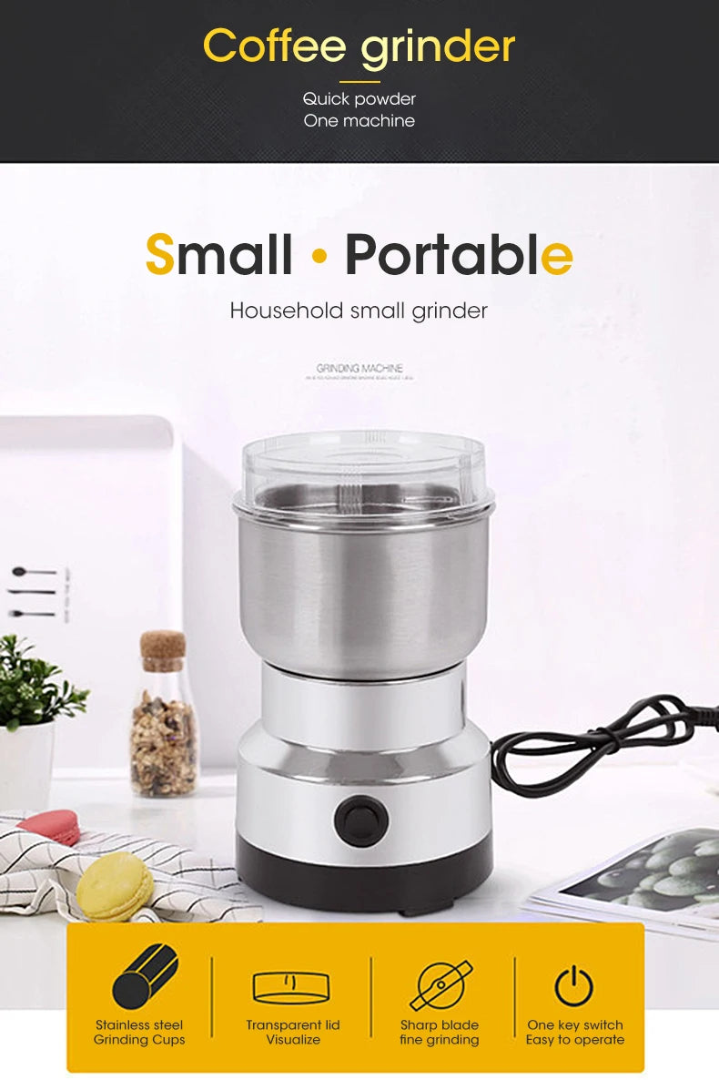 Mini Electric Grinder Household 300ml Ultrafine Baby Food Pulverizer Coffee Grinder Spice Pepper Grinder Grain Mill 2/4 Blades