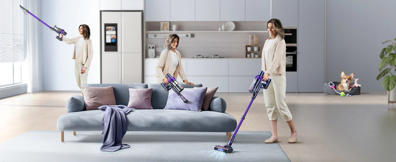 BUTURE 48Kpa 500W Handheld Cordless Vacuum Cleaner Automatically Adjust Suction 1.5L Dust Cup for Pet Hair/Carpet/Hard Floor