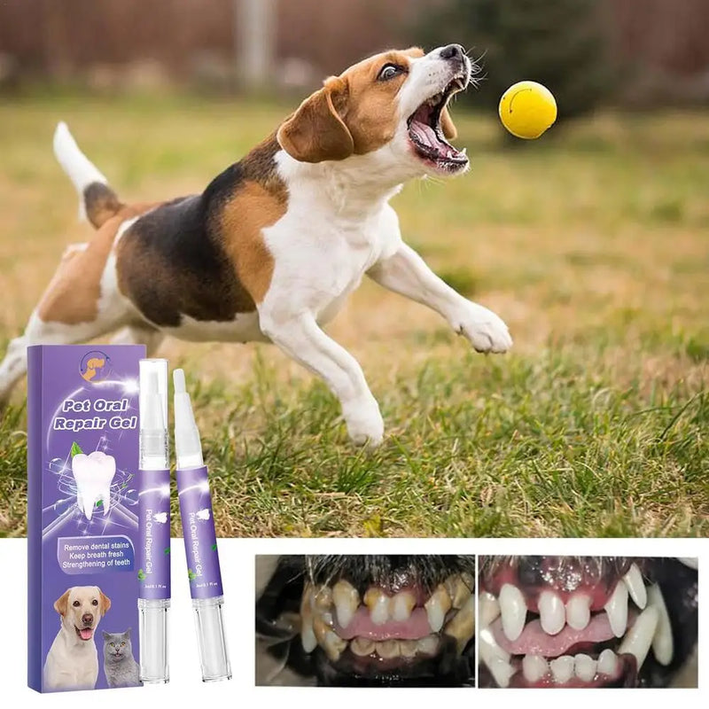 Dog Teeth Cleaning Gel Tooth Repair Teeth Brushing Cleaner Dog Oral Cleansing Gel Pet Breath Freshener Tooth Repair Stain