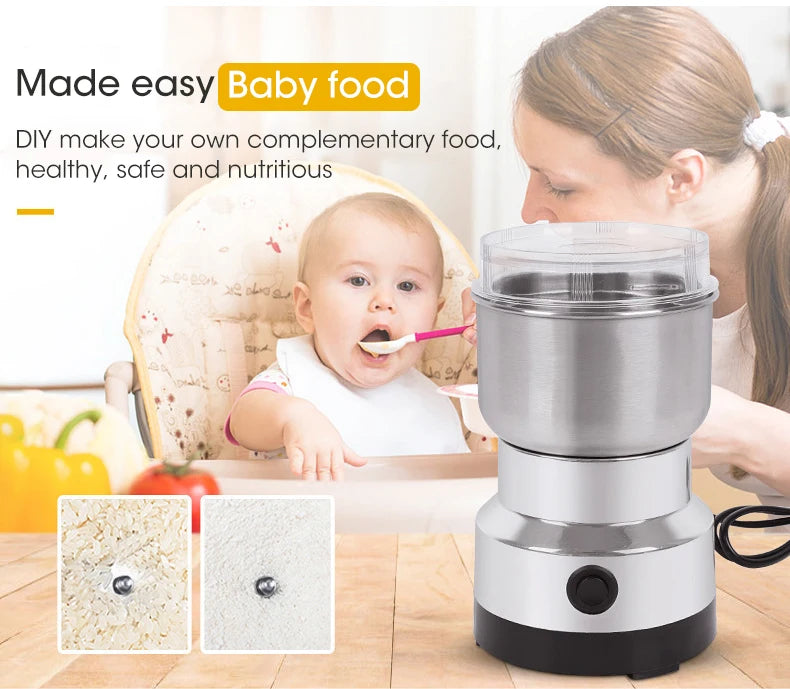 Mini Electric Grinder Household 300ml Ultrafine Baby Food Pulverizer Coffee Grinder Spice Pepper Grinder Grain Mill 2/4 Blades