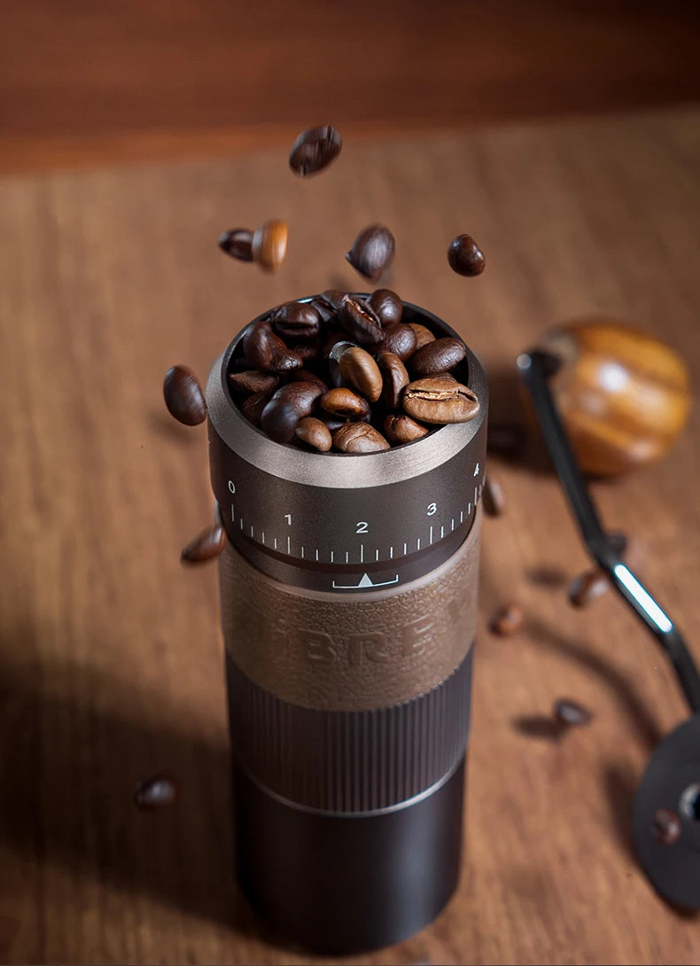 HiBREW Manual Coffee Grinder Aluminum Conical Burr Capacity 22g Hand Coffee Grinder with 11 Levels Adjustable Setting Pour Over