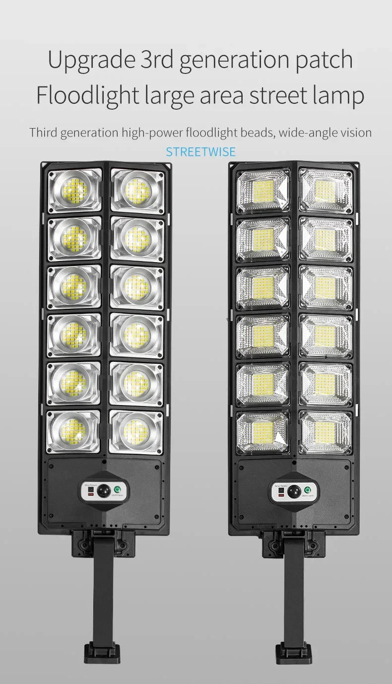 LED Super Bright Outdoor Solar Powered Lamp Waterproof Motion Sensor Human Induction Solar Garden Light Yard Garage Light