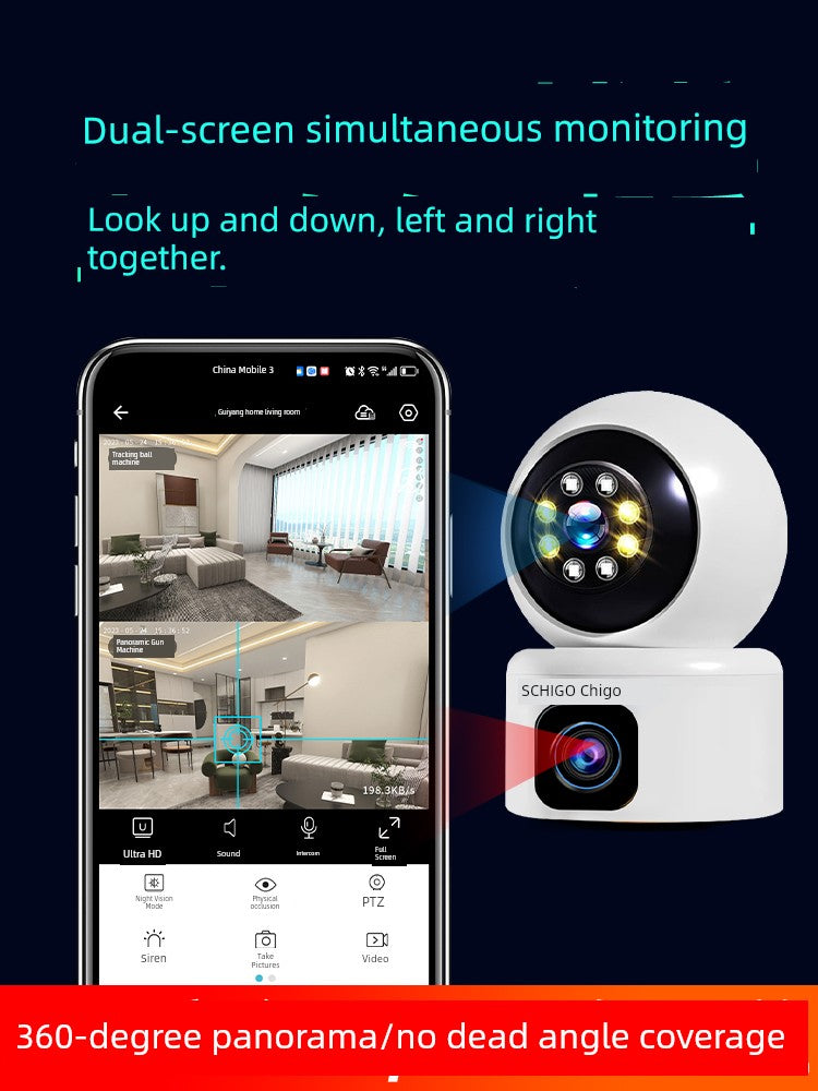 Chigo Wireless Camera For Home WiFi Monitor Indoor HD Night Vision Mobile Phone Remote Home with Voice