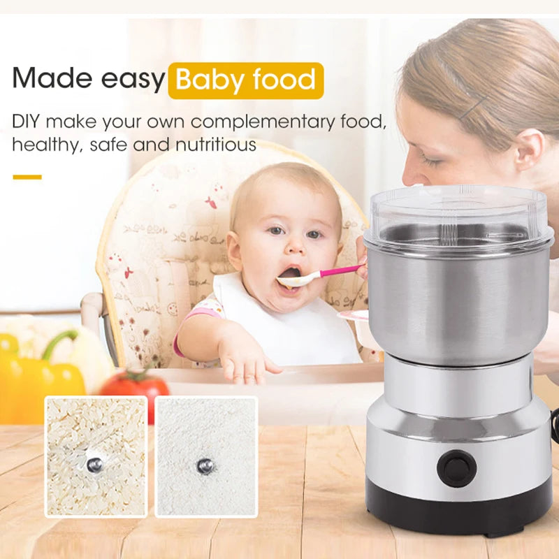 Mini Electric Grinder Household 300ml Ultrafine Baby Food Pulverizer Coffee Grinder Spice Pepper Grinder Grain Mill 2/4 Blades