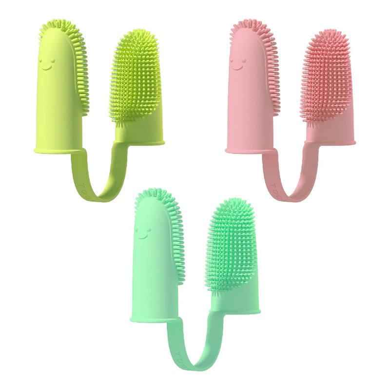 2pcs Dog Super Soft Double Finger Toothbrush Pet Teeth Clean Breath Care TPR Tooth Brush Clean Tool Dog Toothbrush Accessories