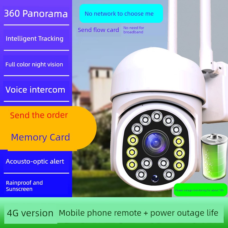 Wireless Camera Monitor 360 Degrees Panoramic View No Dead Angle Outdoor Remote Mobile HD Night Vision WiFi For Home