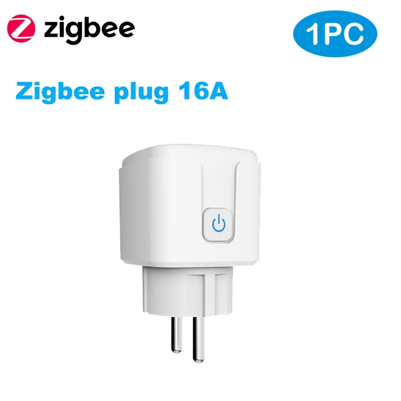 AXUS ZigBee Socket Plug EU 16A Adapter Power Monitor Smart Socket APP Remote Control Tuya Smart For Alexa Google Home Assistant