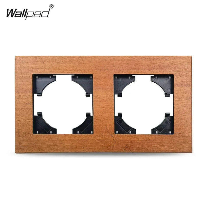 EU Neutral Wood Wall Panels  FAN Reset Retro Electric Switch Euro French Power Socket with Type A C USB Fast Outlet TV Data Cat6