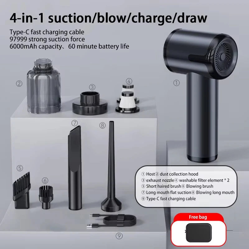 Xiaomi 5 in 1 Car Vacuum Cleaner 1990000PA Powerful Handheld Cleaning Machine For Home Appliance Car Cleaner Wireless Portable