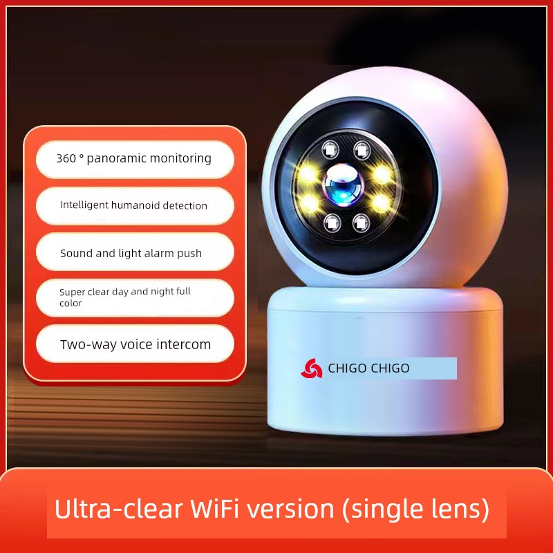 Chigo Wireless Camera For Home WiFi Monitor Indoor HD Night Vision Mobile Phone Remote Home with Voice