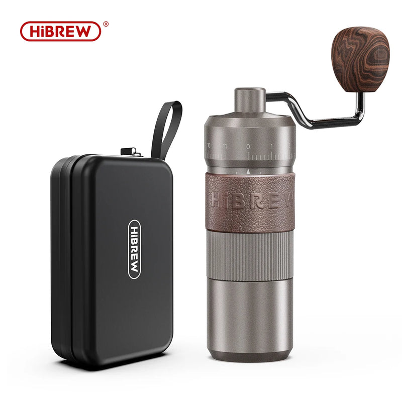 HiBREW Manual Coffee Grinder Aluminum Conical Burr Capacity 22g Hand Coffee Grinder with 11 Levels Adjustable Setting Pour Over