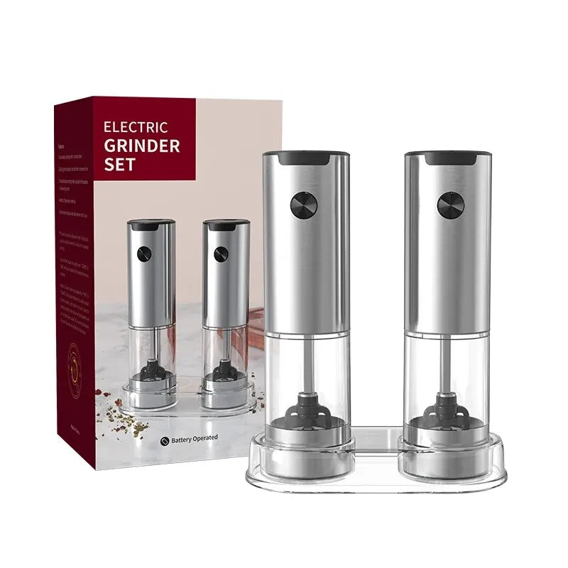 Electric Automatic Mill Pepper And Salt Grinder With LED Light Adjustable Coarseness Grinder Kitchen Tools