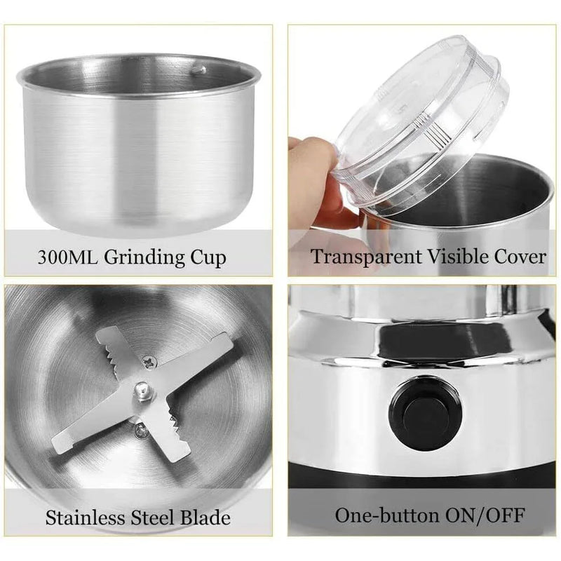 Kitchen Multifunctional 4 Blade Grain Grinder Coffee Chopping Home Electric Coffee Grinder Nut Bean Flavor Blender