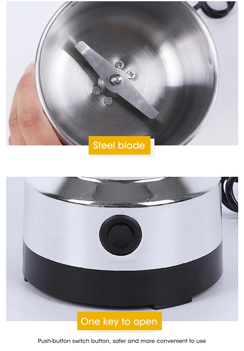 Mini Electric Grinder Household 300ml Ultrafine Baby Food Pulverizer Coffee Grinder Spice Pepper Grinder Grain Mill 2/4 Blades