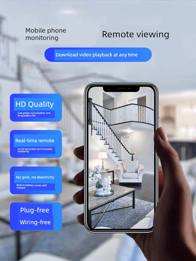 Camera For Home Connected Mobile Phone Remote 360 Degrees No Dead Angle Monitor Wireless WiFi Plug-in-Free HD Night Vision