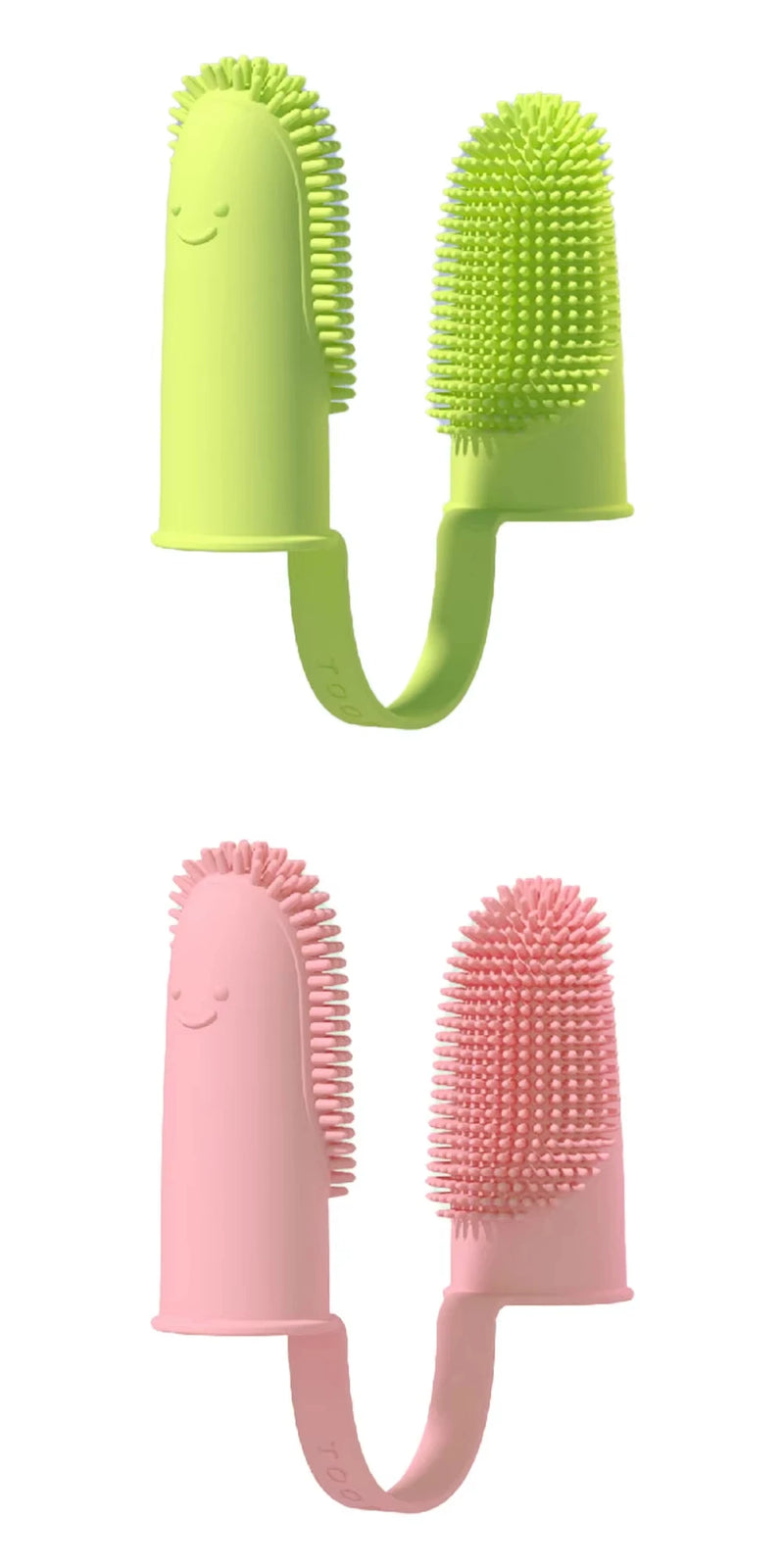 2pcs Dog Super Soft Double Finger Toothbrush Pet Teeth Clean Breath Care TPR Tooth Brush Clean Tool Dog Toothbrush Accessories