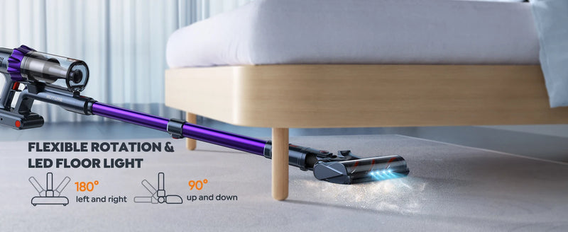 BUTURE 48Kpa 500W Handheld Cordless Vacuum Cleaner Automatically Adjust Suction 1.5L Dust Cup for Pet Hair/Carpet/Hard Floor