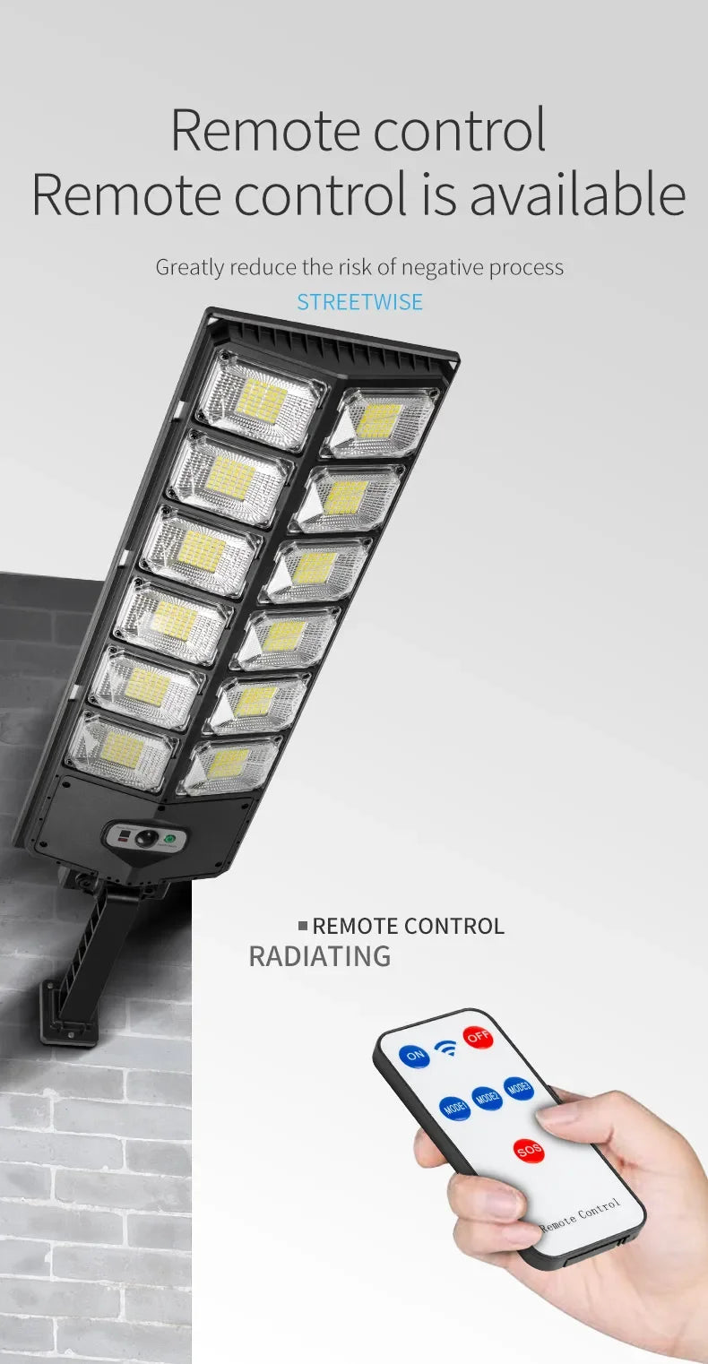 LED Super Bright Outdoor Solar Powered Lamp Waterproof Motion Sensor Human Induction Solar Garden Light Yard Garage Light