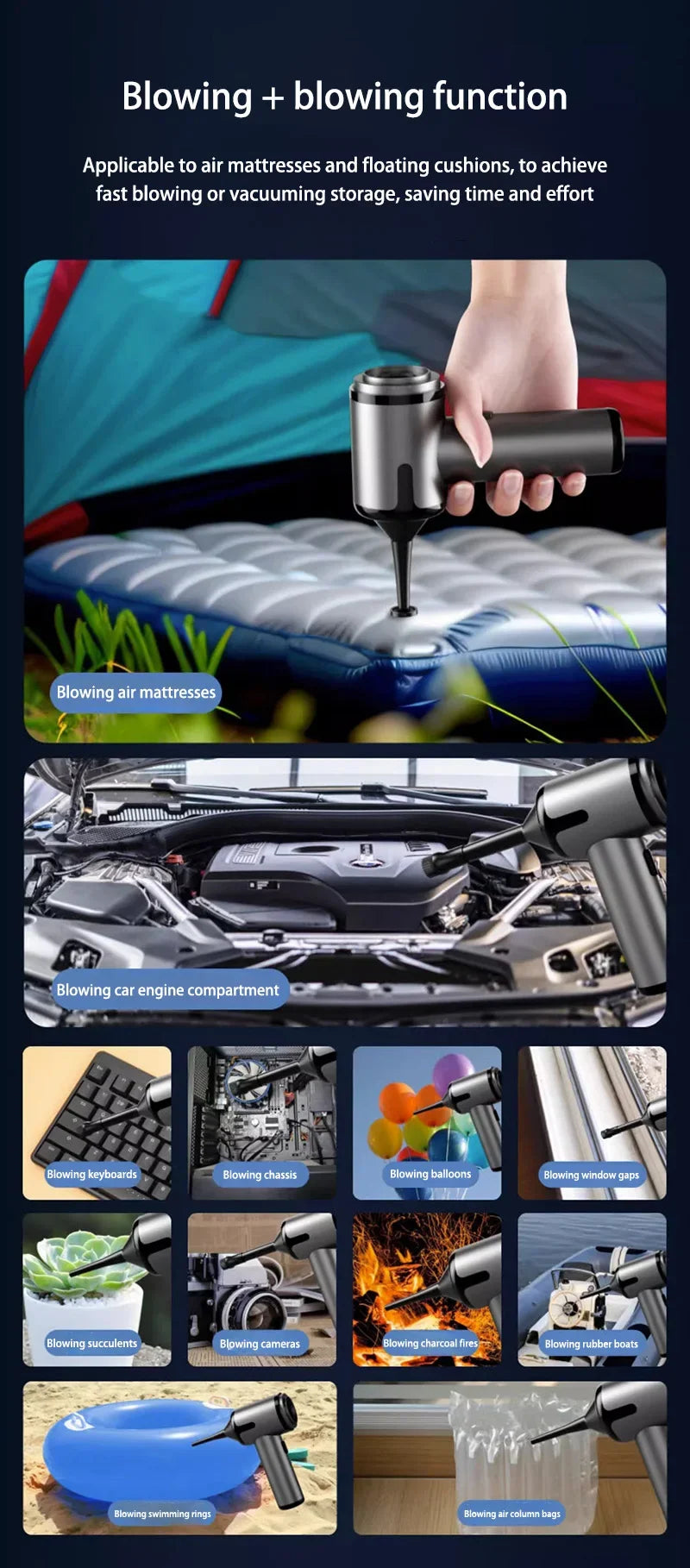 Xiaomi 5 in 1 Car Vacuum Cleaner 1990000PA Powerful Handheld Cleaning Machine For Home Appliance Car Cleaner Wireless Portable