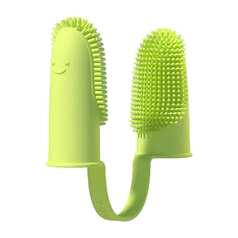 2pcs Dog Super Soft Double Finger Toothbrush Pet Teeth Clean Breath Care TPR Tooth Brush Clean Tool Dog Toothbrush Accessories