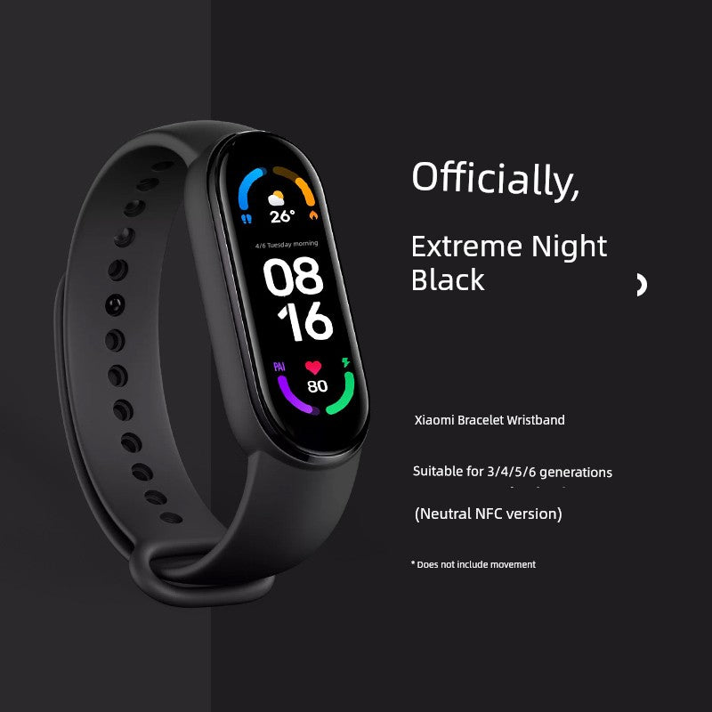 Xiaomi Bracelet 6/5 Strap Smart Sports 3/4nfc Version 2 Generation Female Couple Original Silicone Replacement Hand Bowl Belt