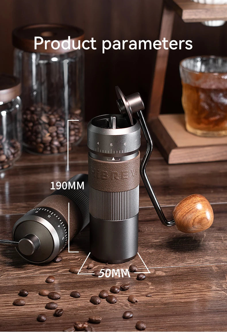 HiBREW Manual Coffee Grinder Aluminum Conical Burr Capacity 22g Hand Coffee Grinder with 11 Levels Adjustable Setting Pour Over