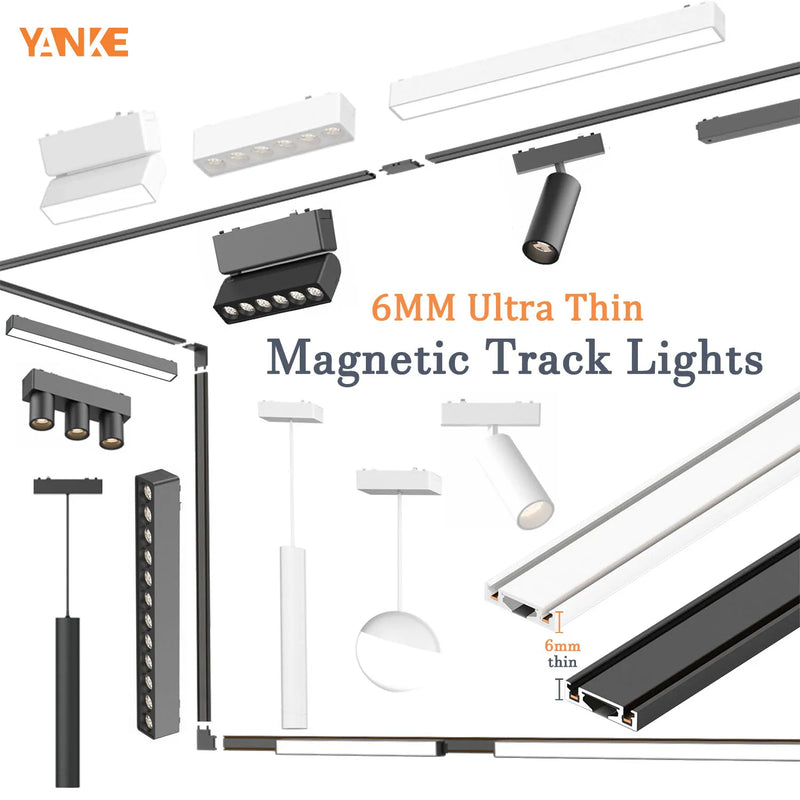 Remote Control LED Smart Track Lights Magnetic Rail Lighting Ultra Thin 6mm Surface Mounted Ceiling System Spodlight Floodlight