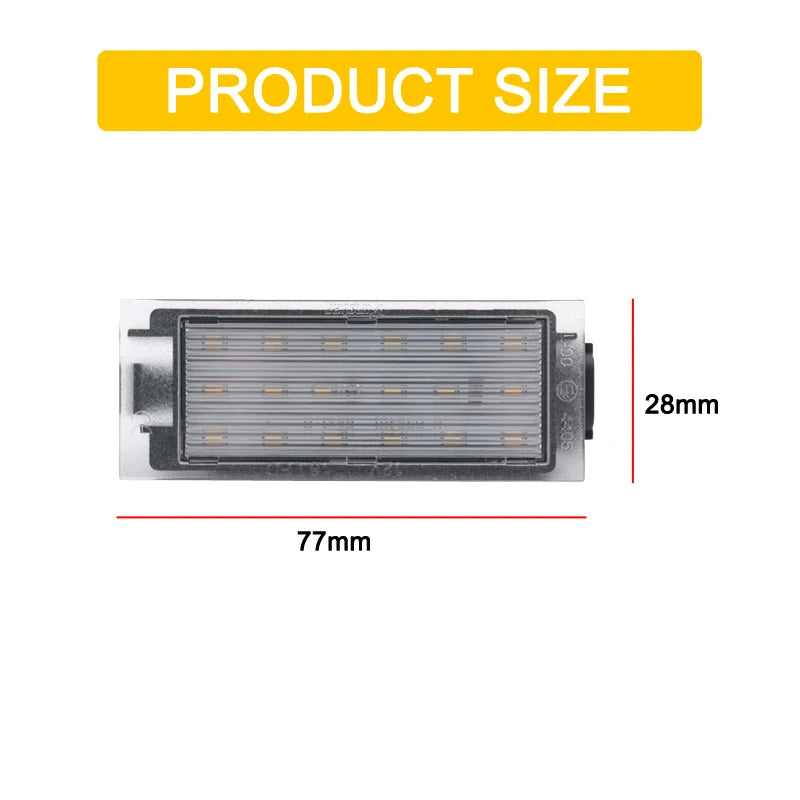 12V LED Number Plate Lamp For Smart 453 Fortwo 2014 2015 2016 2017 2018 2019 2020 2021 White License Plate Light Assembly