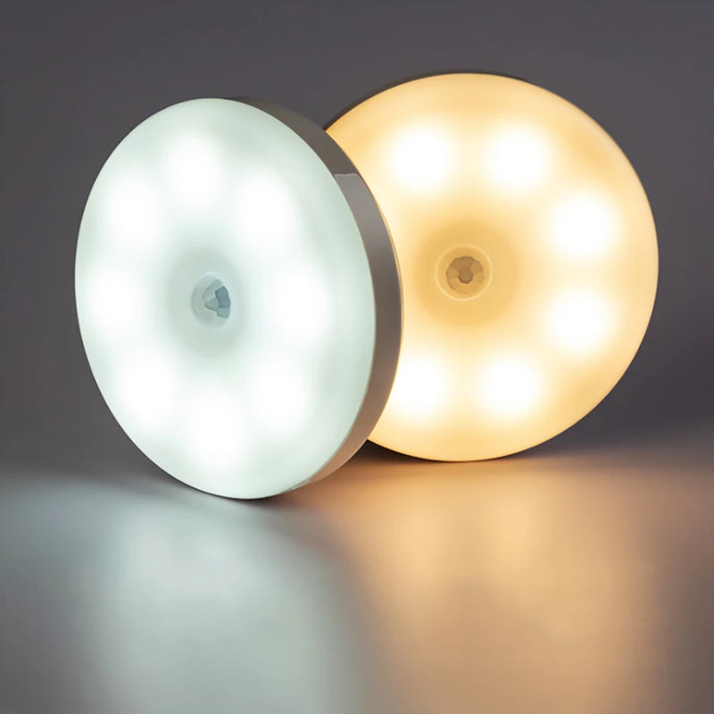 Night Light USB Motion Sensor Charging Round Energy-saving Led Lamp Bedroom Light Corridor Home Bathroom wall lights night light