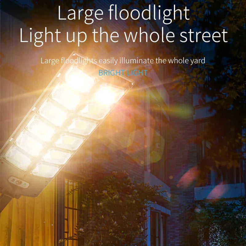 LED Super Bright Outdoor Solar Powered Lamp Waterproof Motion Sensor Human Induction Solar Garden Light Yard Garage Light