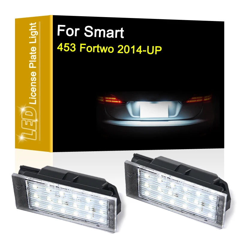 12V LED Number Plate Lamp For Smart 453 Fortwo 2014 2015 2016 2017 2018 2019 2020 2021 White License Plate Light Assembly