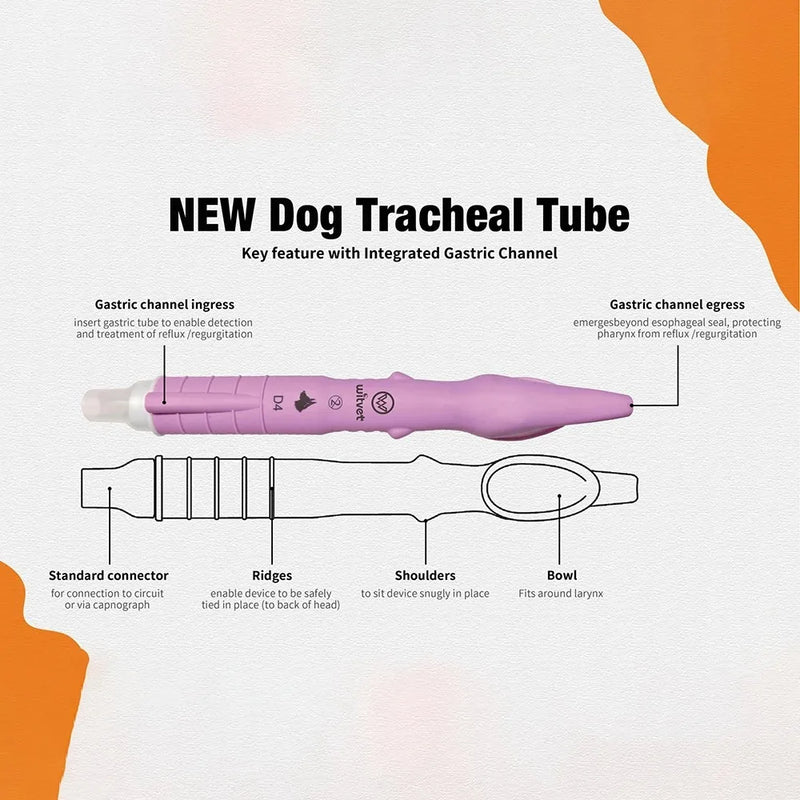 Cat Dogs Rabbit Blind Intubation Tube Medical Soft V-Gel Supraglottic Airway ET Tube Device for Cats Veterinary Tools