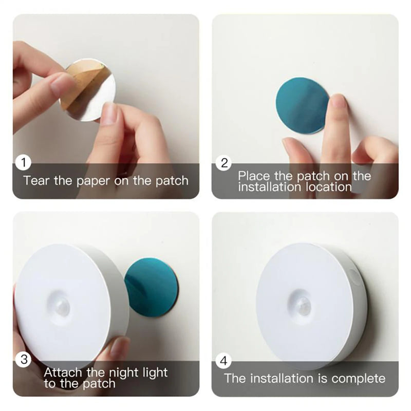 Night Light USB Motion Sensor Charging Round Energy-saving Led Lamp Bedroom Light Corridor Home Bathroom wall lights night light