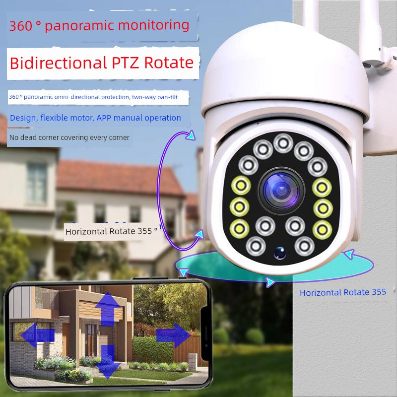 Wireless Camera Monitor 360 Degrees Panoramic View No Dead Angle Outdoor Remote Mobile HD Night Vision WiFi For Home