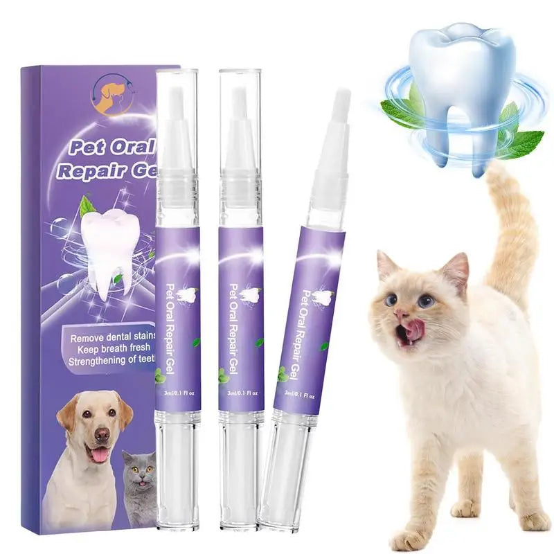 Dog Teeth Cleaning Gel Tooth Repair Teeth Brushing Cleaner Dog Oral Cleansing Gel Pet Breath Freshener Tooth Repair Stain