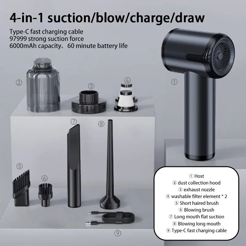 Xiaomi 5 in 1 Car Vacuum Cleaner 1990000PA Powerful Handheld Cleaning Machine For Home Appliance Car Cleaner Wireless Portable